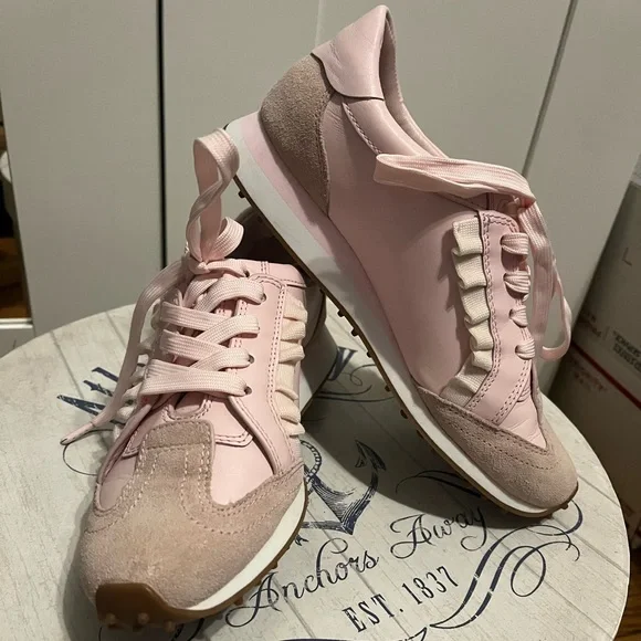Tory Burch Sport Ruffle Golf Pink Trainers Sneakers - Picture 3 of 11